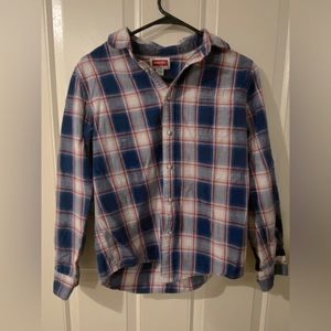 Wrangler Boys Flannel Shirt Red and Blue